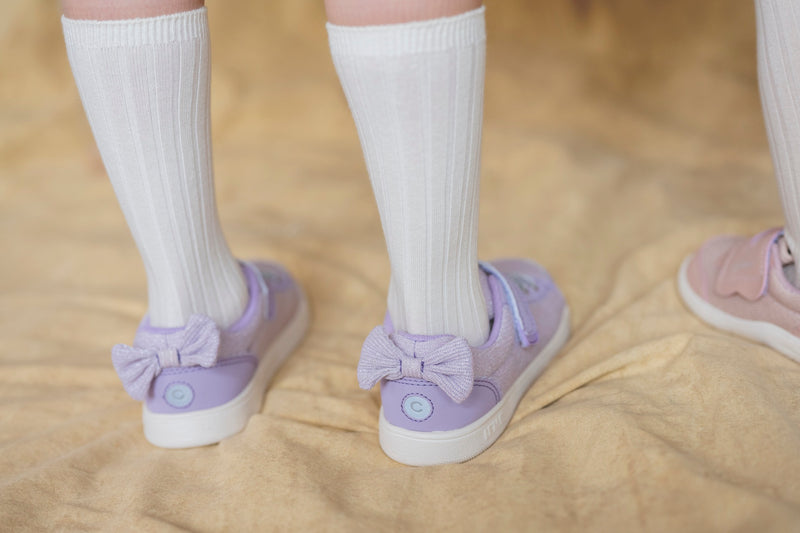KIDS｜IFME CALIN バックリボンラメニットスニーカー